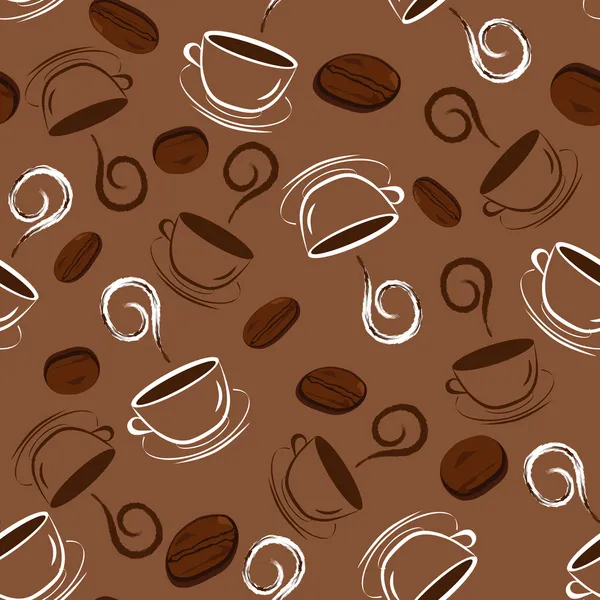 Ilustração vetorial de um padrão de café sem costura —  Vetores de Stock