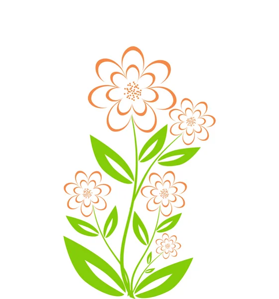 白に分離された花の花束のベクトル イラスト — ストックベクタ