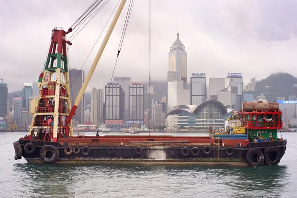 在香港用驳船 — 图库照片