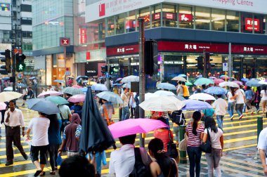 Hong Kong in the rain clipart