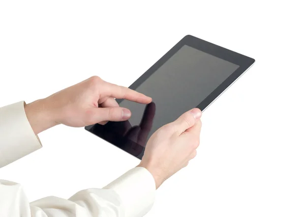 Mani con tablet — Foto Stock