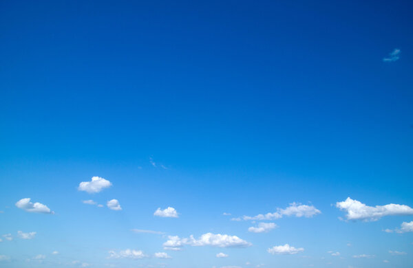 Blue sky with clouds closeup
