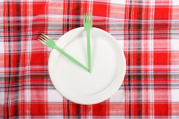 Piknik. plaka üzerinde masa örtüsü — Stok fotoğraf