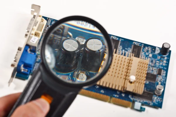 Mikrochips auf einem Computer — Stockfoto