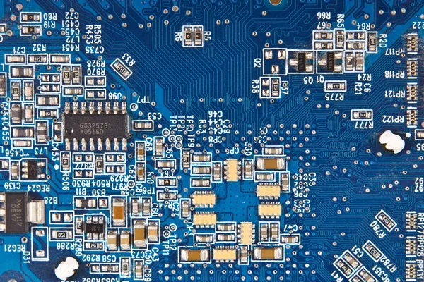 Microchips on a computer — Stockfoto
