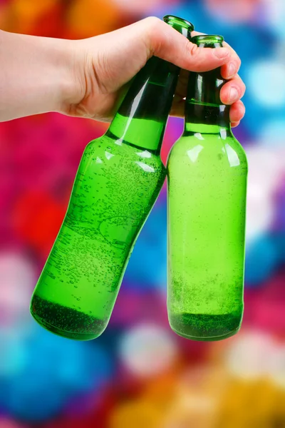 Grüne Flasche. Disco-Hintergrund — Stockfoto