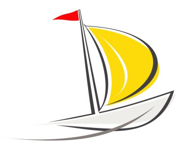 Yacht, sailboat - icon clipart