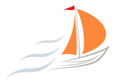 Yacht, sailboat icon clipart