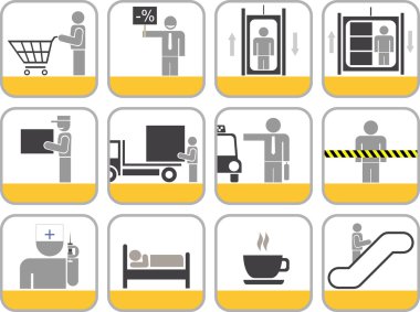 Set of icons for shopping center clipart