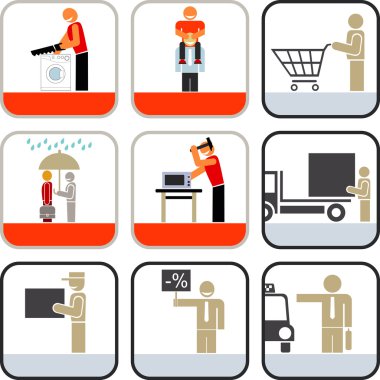 Service icons clipart