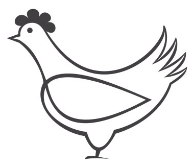 Chicken - outline icon clipart