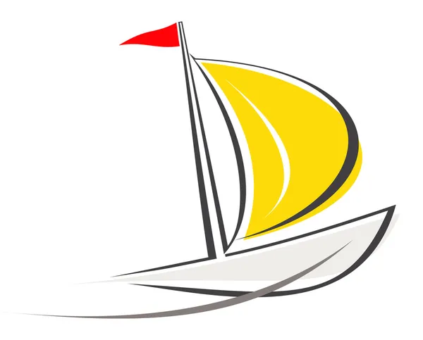Yacht, sailboat - icon — Stok fotoğraf