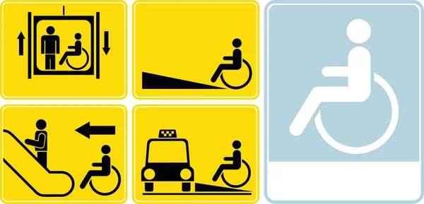 Set icona sedia a rotelle — Foto Stock