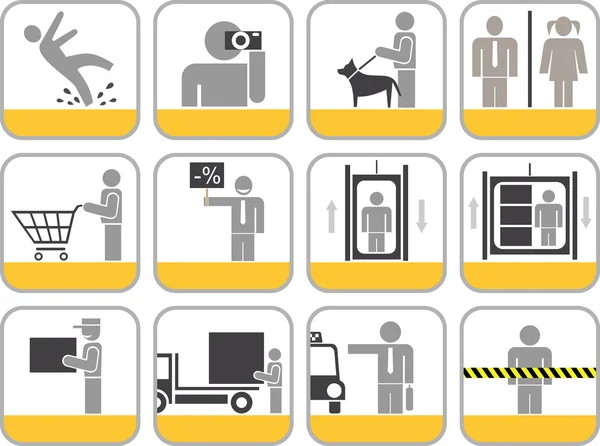 Set of vector icons for shopping center — Stock Photo, Image