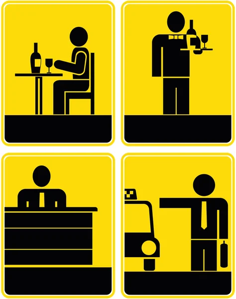 Café, Restaurante, Táxi, Recepção - ícones — Fotografia de Stock