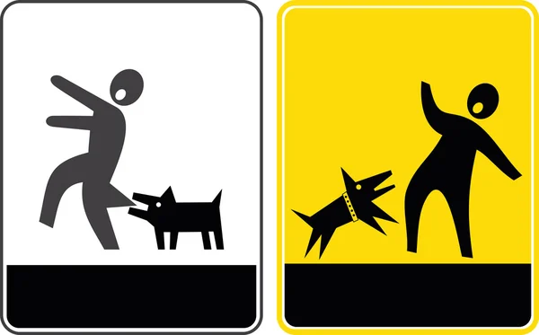 危険!犬アイコンに注意してください。 — ストック写真