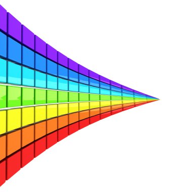 renkli küpler perspektif içinde yapılan spektrumu