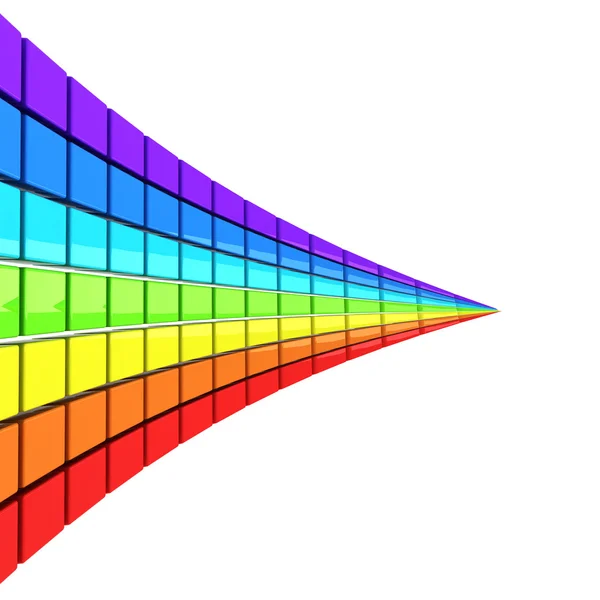 Spectre composé de cubes colorés en perspective — Photo