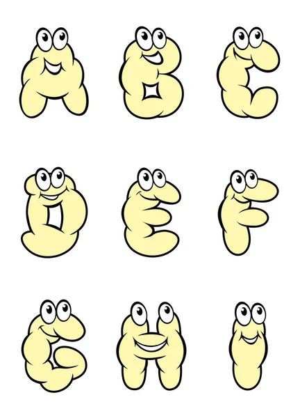 Set cartoon brieven van een tot en met i — Stockvector
