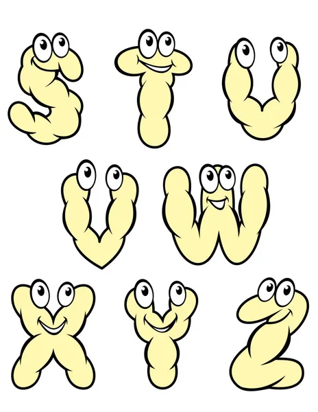 Conjunto de letras de dibujos animados de S a Z — Archivo Imágenes Vectoriales