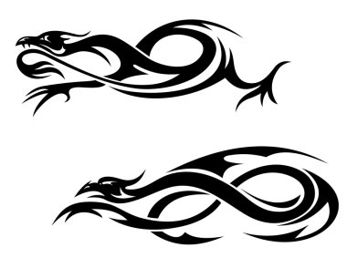 Tribal dragons clipart