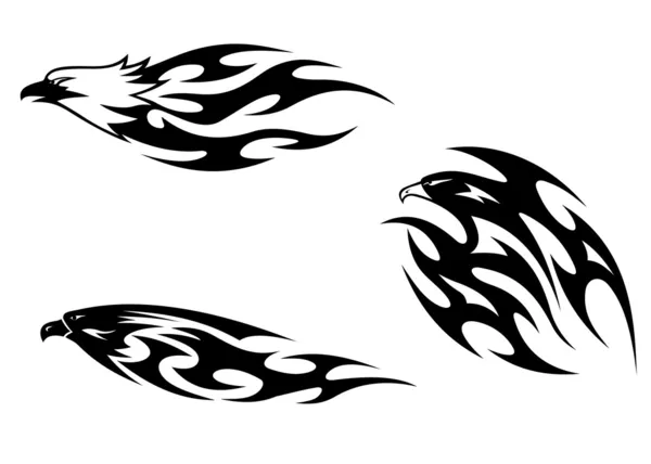 Predator birds tattoos — Stock vektor