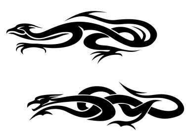 Dragons tattoos clipart