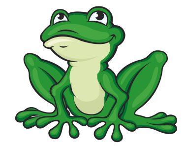 Cartoon green frog clipart