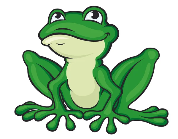 Cartoon green frog — Stock Vector