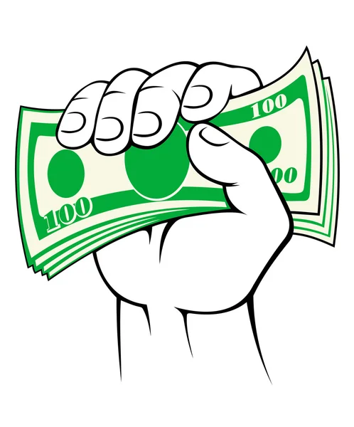 Dinheiro em dinheiro na mão — Vetor de Stock
