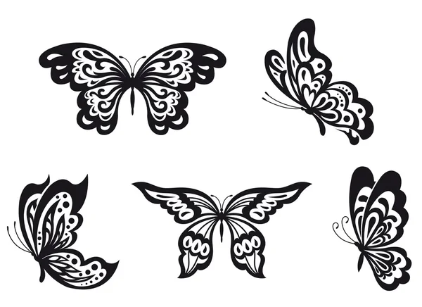Fjärilar set — Stock vektor
