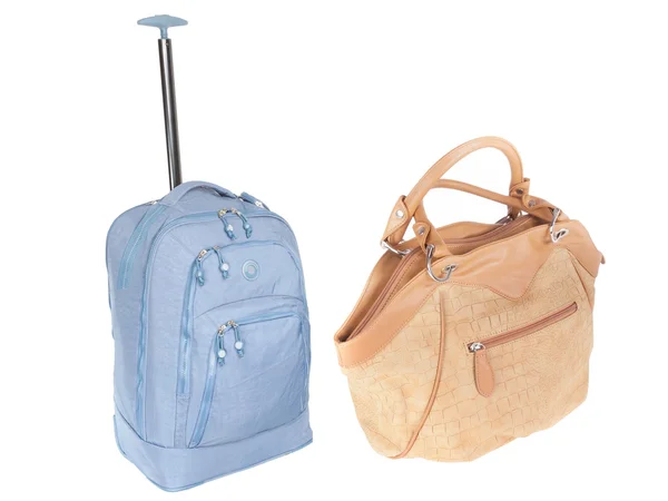 Lady's bag and suitcase — Stock Photo, Image