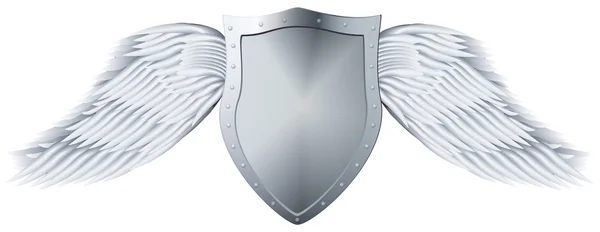 Escudo de metal con alas . — Archivo Imágenes Vectoriales