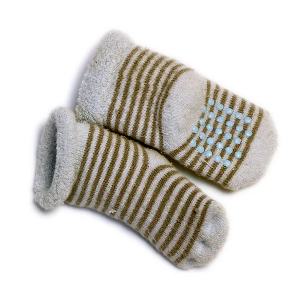 Baby blue socks isolated on white — Stock Photo, Image