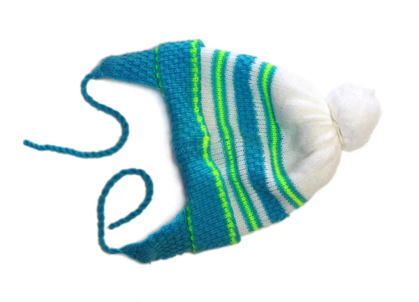 Crocheted baby hat isolated on white background — Stock Photo, Image