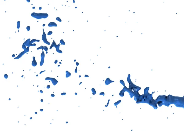 Niebieski płyn rozchlapać na białym tle — Zdjęcie stockowe