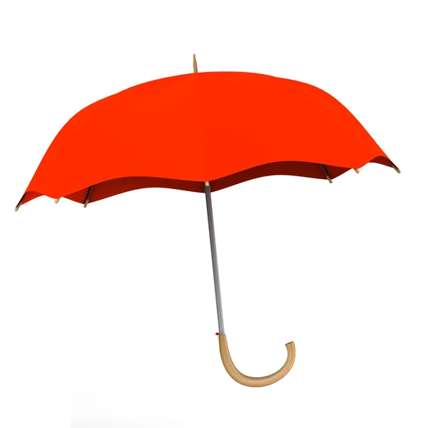 Beyaz arkaplanda kırmızı şemsiye — Stok fotoğraf