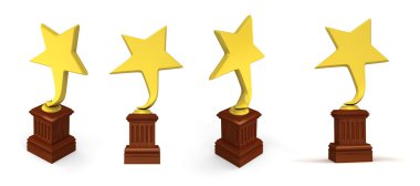 Golden star awards isolated on the white background clipart