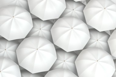 White umbrellas background clipart