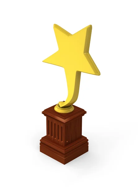 Goldener Stern Auszeichnung isoliert auf weißem Hintergrund — Stockfoto