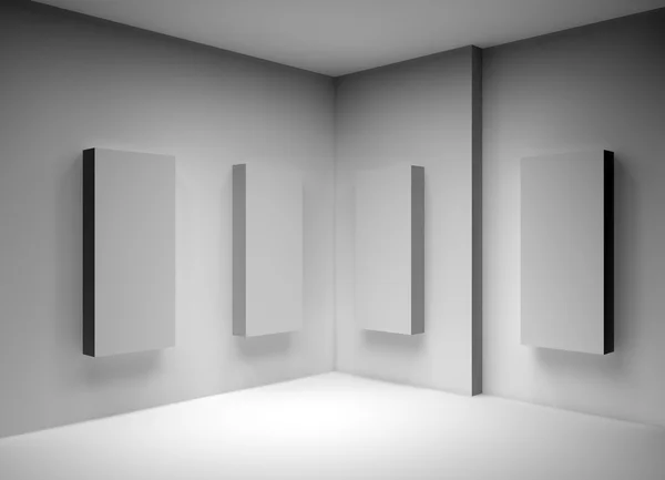 3D pudełka folia reklamy w galerii — Zdjęcie stockowe