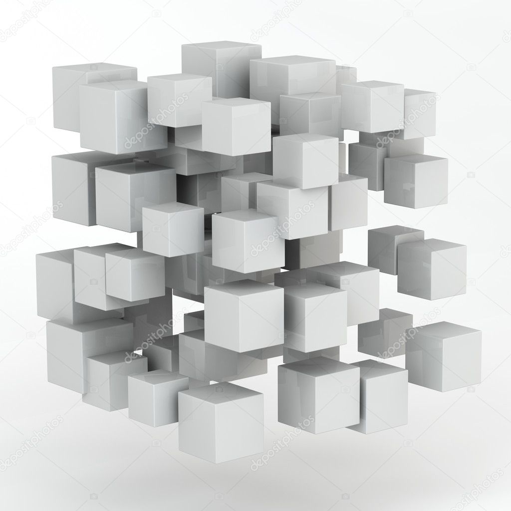 3d abstract random shape from cubes