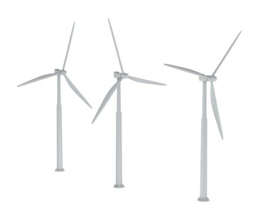 Windmills on a white background clipart