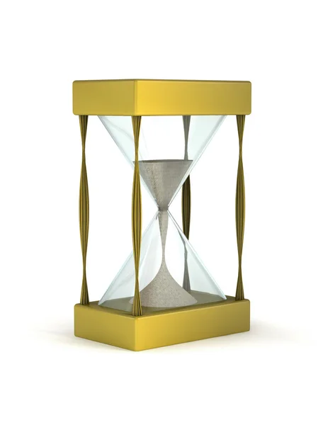 3d 金砂白色背景上的时钟 — 图库照片