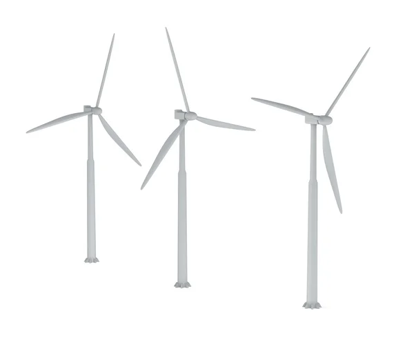 Moinhos de vento em um fundo branco — Fotografia de Stock