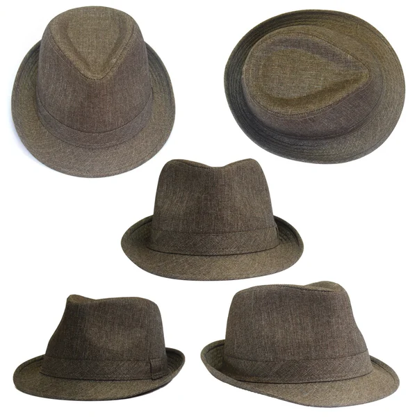 Zestaw brązowy czapki — Zdjęcie stockowe