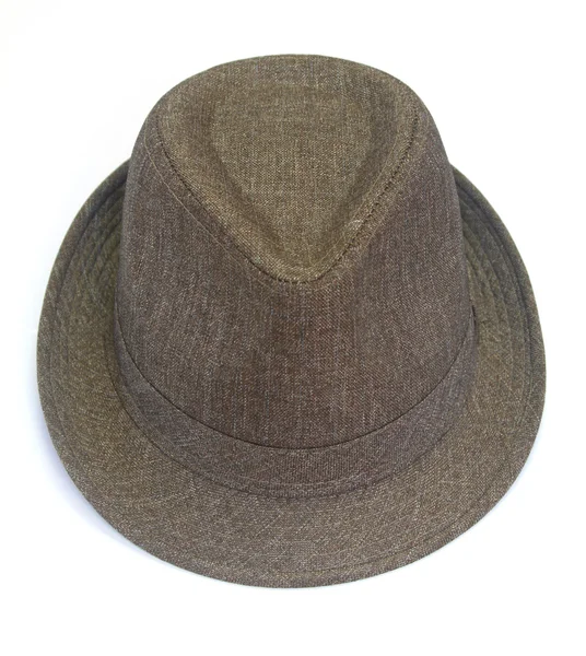 白い背景の上に茶色の帽子 — ストック写真