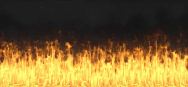Feuer isoliert auf schwarzem Hintergrund — Stockfoto