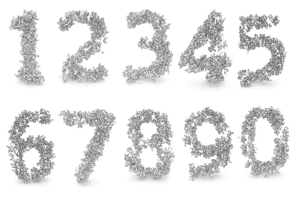 Set of 3d digits made from numbers — Stock Photo, Image