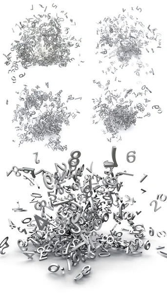 3d numbers exploded — Stock Photo, Image